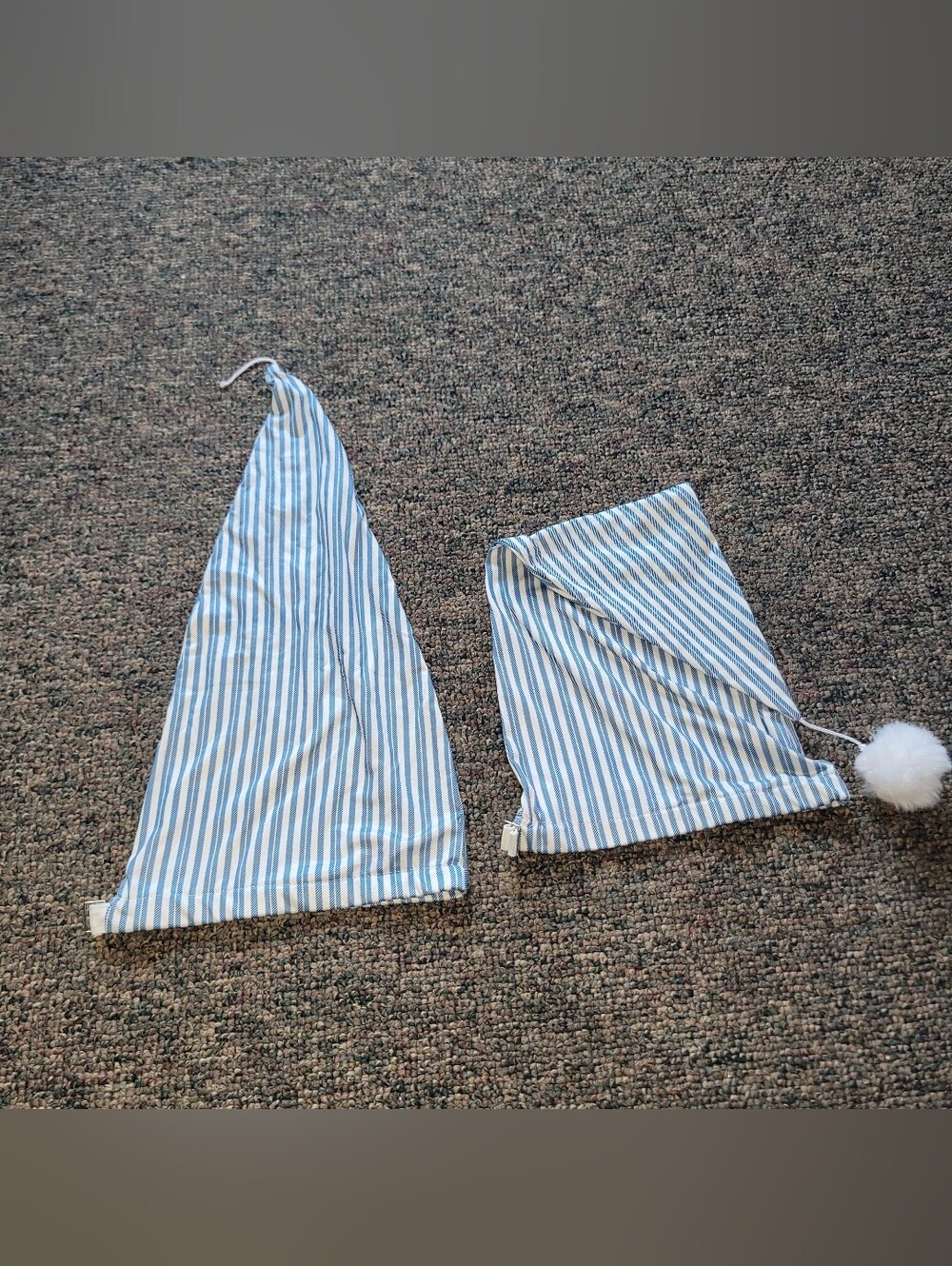 🔥5/$20 Striped Blue and White Costume/prop Sleep Caps